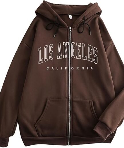 Los Angeles Hoodie with Hood Full Zipper
